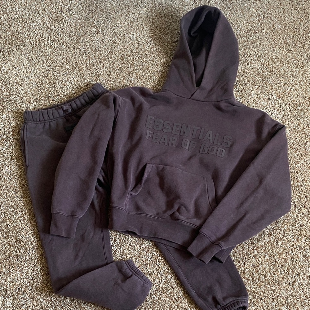 Essentials Kids Sweatpants & Hoodie Set - Deep purple